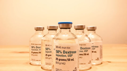 What is this “sugar water” injection? | Prolotherapy - bottles with Dextrose syrup